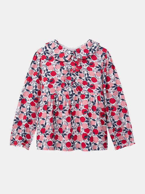 Apple Print Cotton Blouse