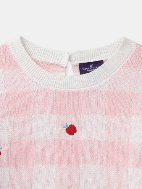 Pink Check Cotton Jumper