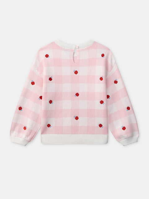 Pink Check Cotton Jumper