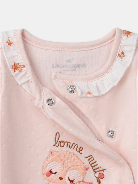 Newborn Pink Organic Cotton Sleepsuit