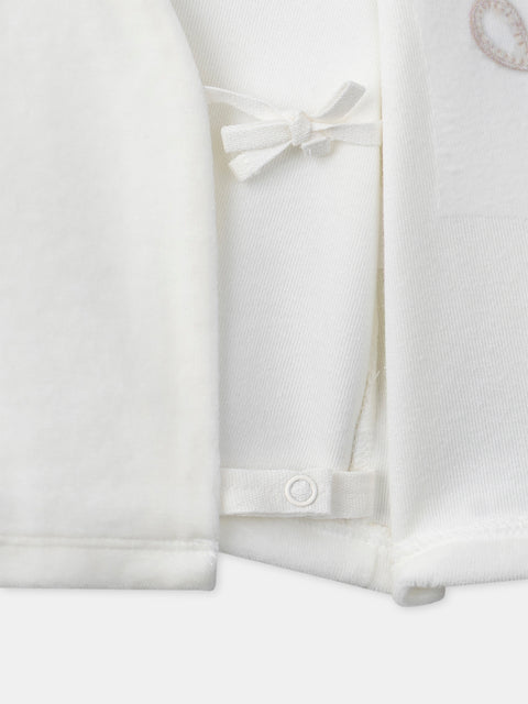 Cream Newborn 2 Piece Velour Outfit