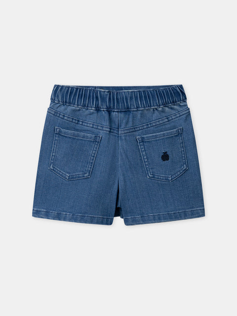 Pleated Denim Skort