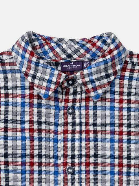 Navy & Red Check Cotton Shirt