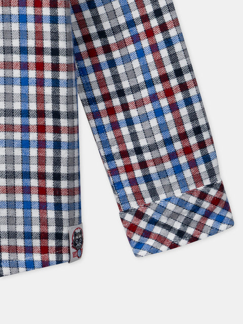 Navy & Red Check Cotton Shirt