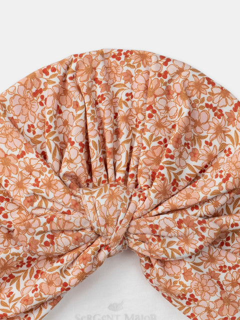 Newborn Floral Print Jersey Hat