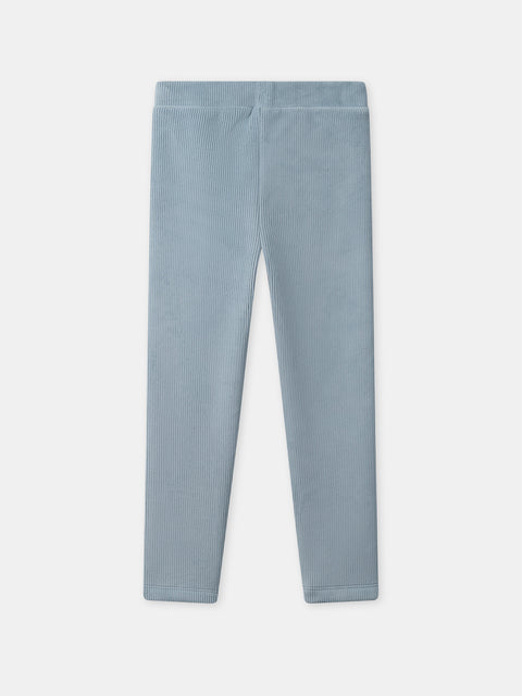 Blue Velour Leggings