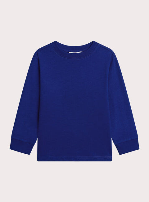 Blue Long Sleeve Cotton T-shirt