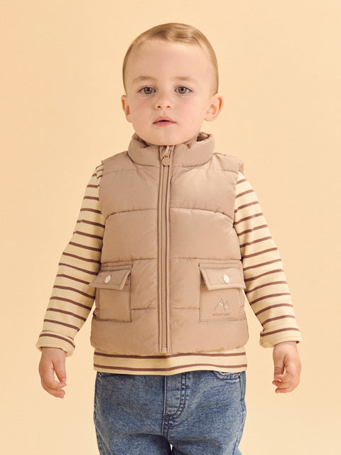 Beige Sleeveless Jacket
