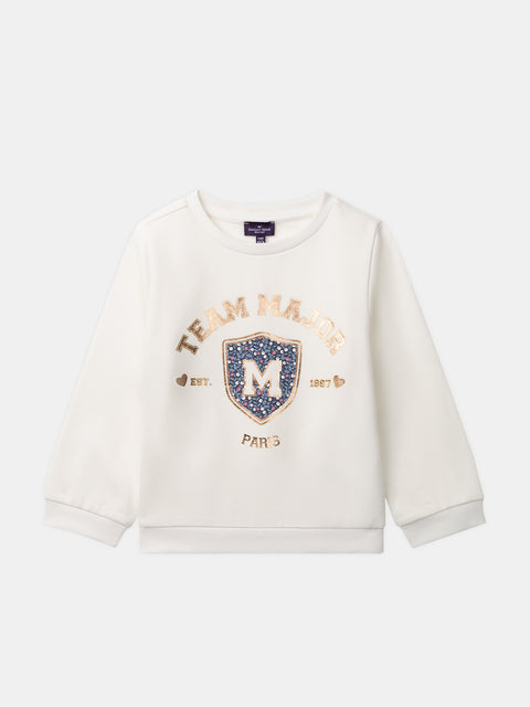 Cream Cotton Fleece Sweatshirt