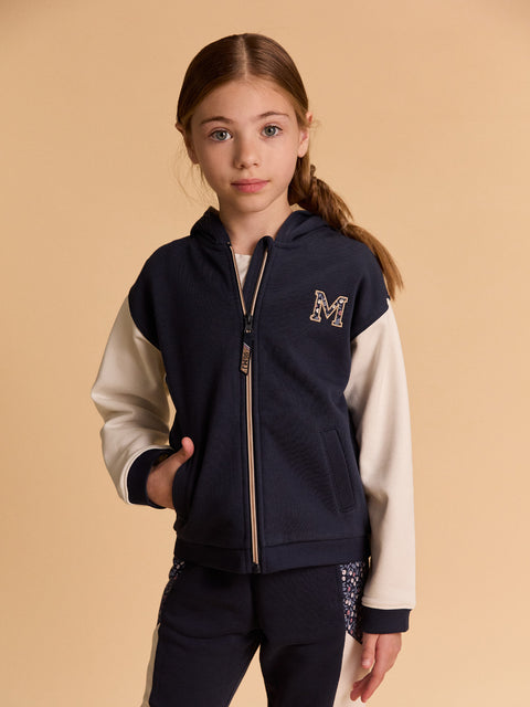 Navy Cotton Fleece Hoodie