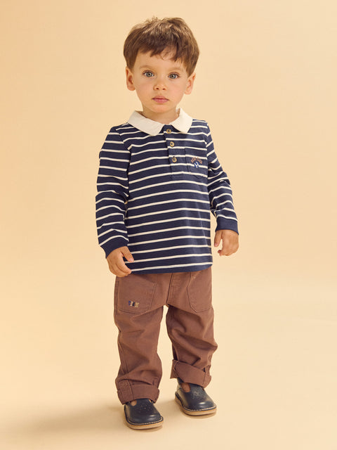Brown Cotton Twill Trousers