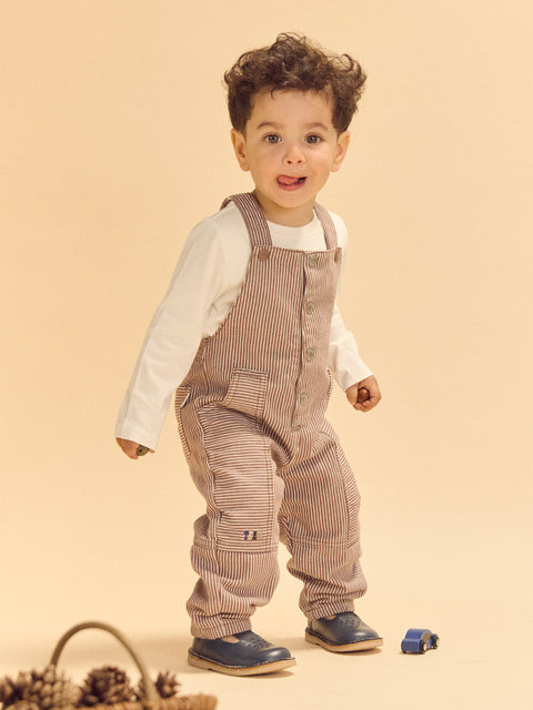 Brown Cotton Twill Dungarees