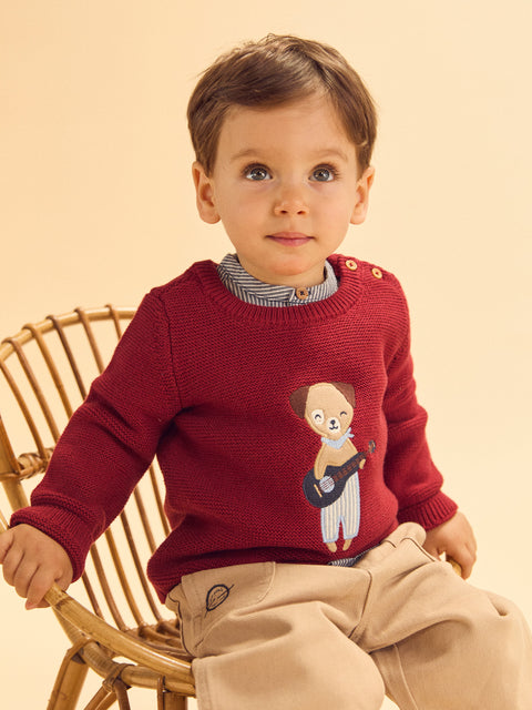 Bordeaux Red Cotton Mix Jumper