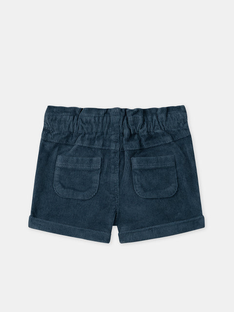Turquoise Corduroy Shorts