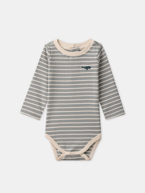Green Stripe Cotton Bodysuit