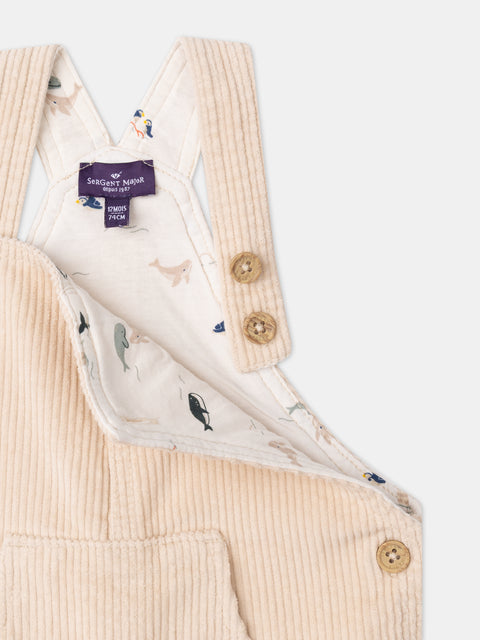 Cream Corduroy Dungarees