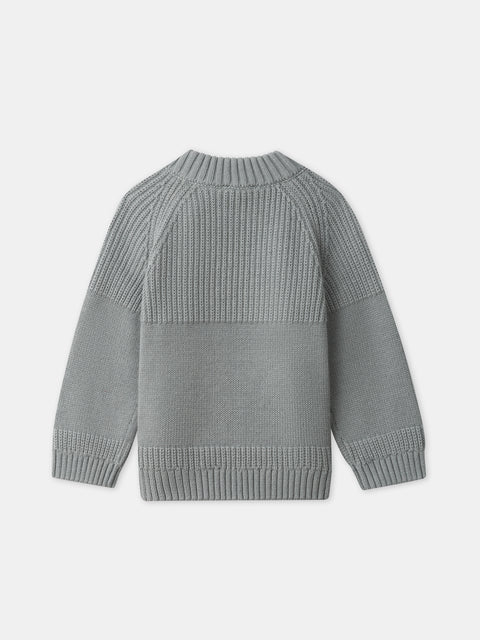 Blue Green Cotton Mix Jumper