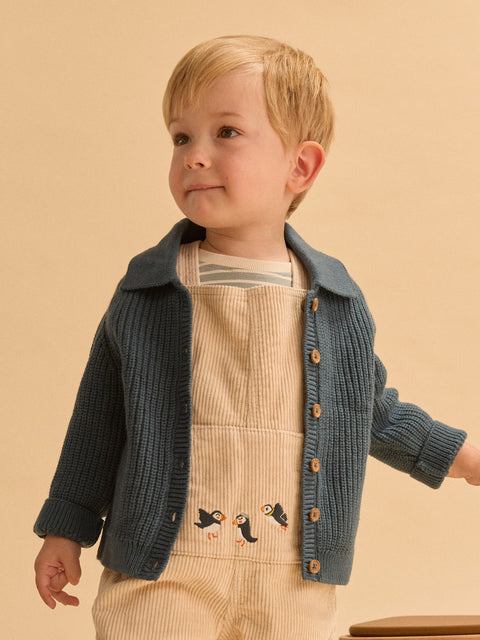 Turquoise Cotton Mix Cardigan