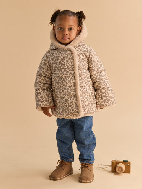 Reversible Faux Fur Hooded Coat