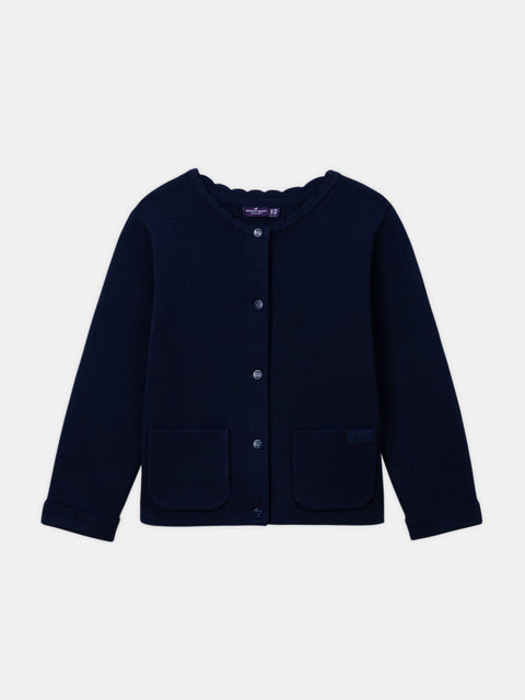 Navy Cotton Rich Cardigan