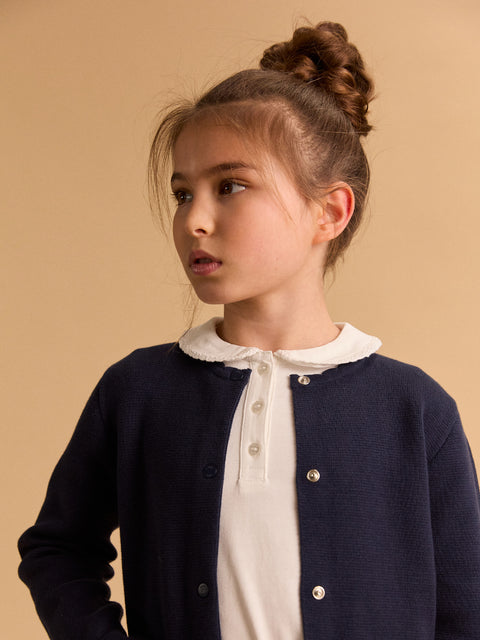 Navy Cotton Rich Cardigan