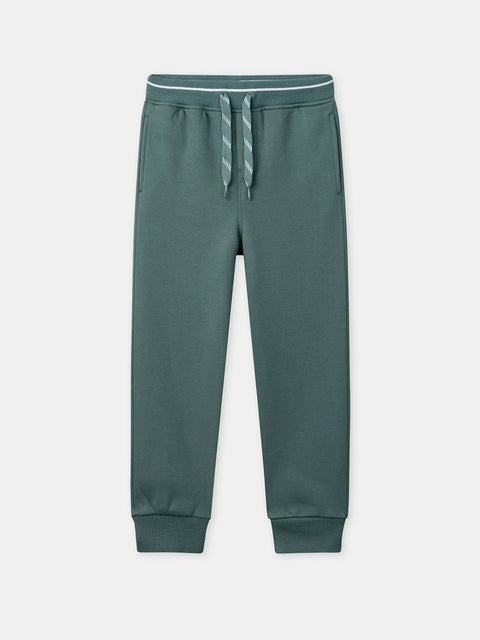 Green Cotton Fleece Joggers