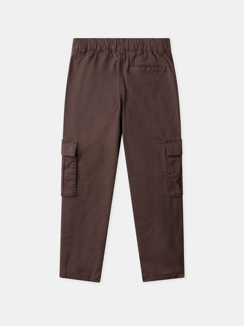 Brown Micropolar Lined Cotton Rich Cargo Trousers