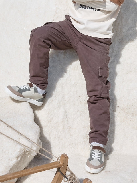 Brown Micropolar Lined Cotton Rich Cargo Trousers