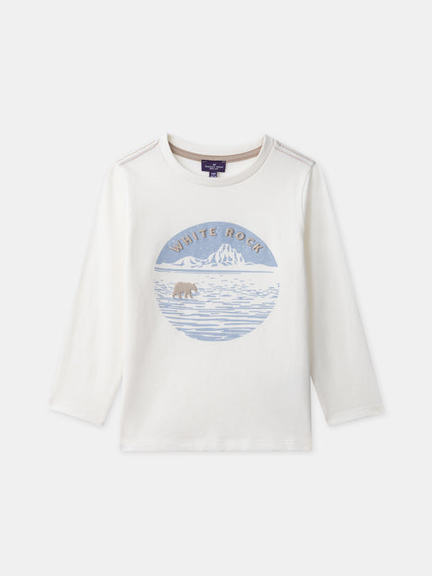 Embroidered Ice Print Cotton T-shirt