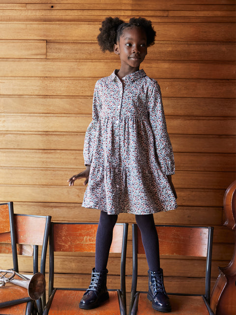 Berry Print Cotton Twill Dress