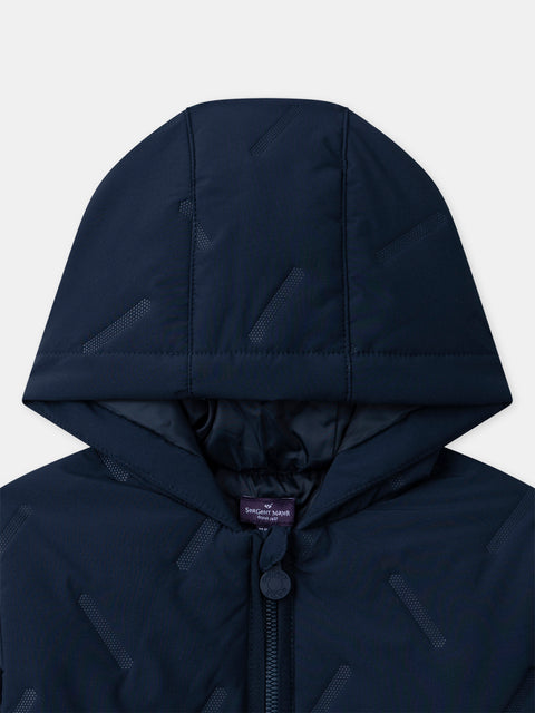 Navy Hooded Canvas Coat