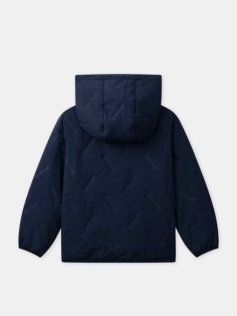 Navy Hooded Canvas Coat