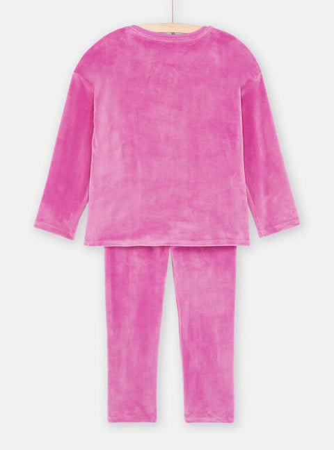 Pink Alpaca Print Glow In The Dark Velour Pyjamas