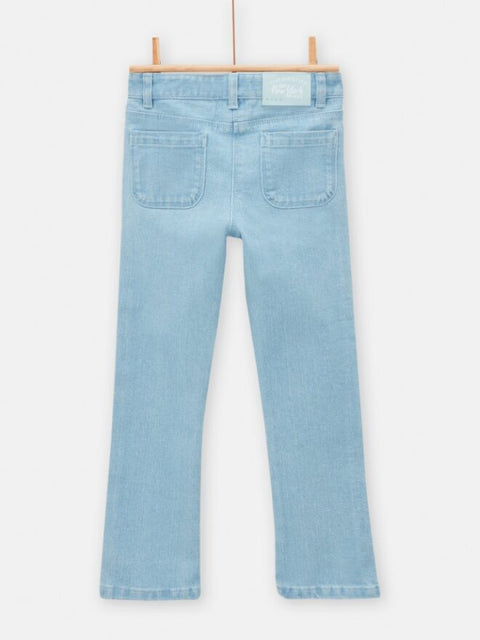 Light Denim Blue Flared Jeans