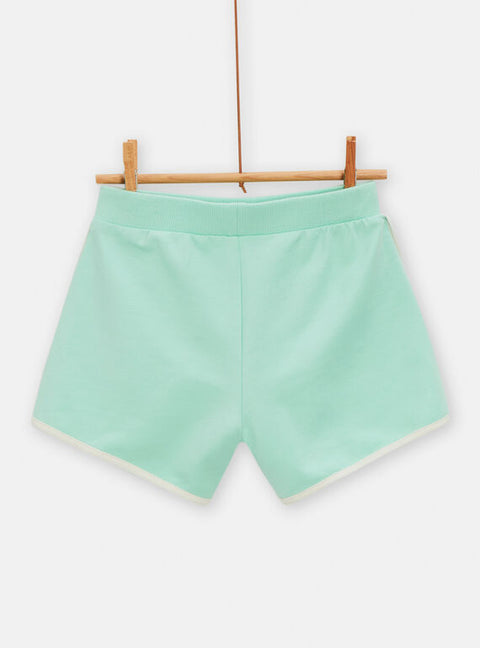 Turquoise Jersey Cotton Shorts