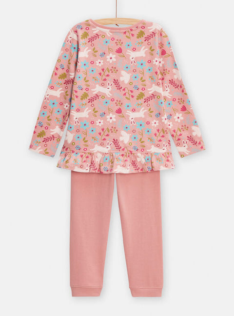 Pink Rabbit Print Cotton Pyjamas