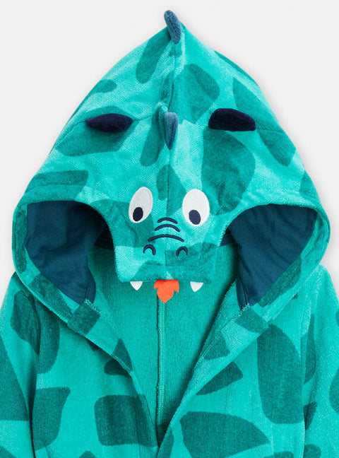 Green Cotton Dragon Animation Dressing Gown