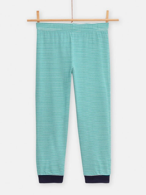 Blue Tiger Applique Cotton Pyjamas