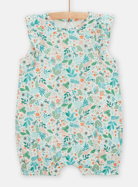 Lined Green Floral All In One