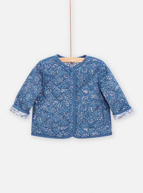 Reversible Printed Quilted  Cotton Cardigan
