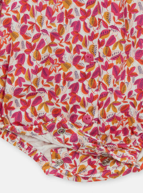 Pink Floral Print Cotton All In One