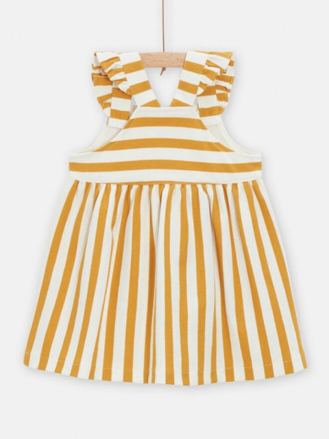 Lined Yellow Stripe Cotton Pique Sundress