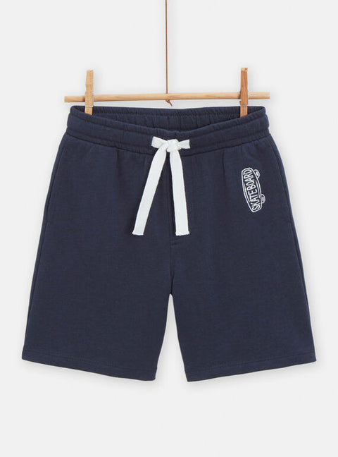 Navy Jersey Cotton Rich Bermuda Shorts