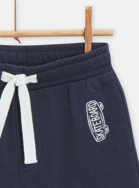 Navy Jersey Cotton Rich Bermuda Shorts