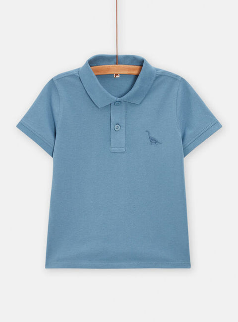 Blue Short Sleeve Cotton Polo Shirt