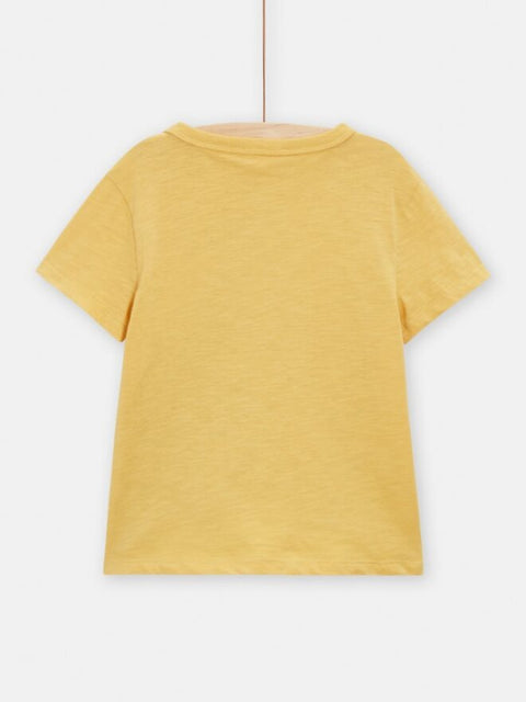 Yellow Toucan Print Short Sleeve Cotton T-shirt
