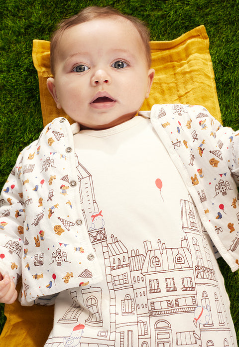 Newborn Cotton Overall & Reversible Jacket Set