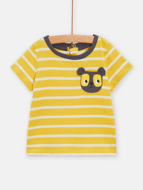 Yellow Stripe Short Sleeve Cotton T-shirt