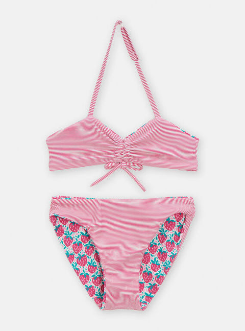 Reversible Pink Strawberry Print Bikini