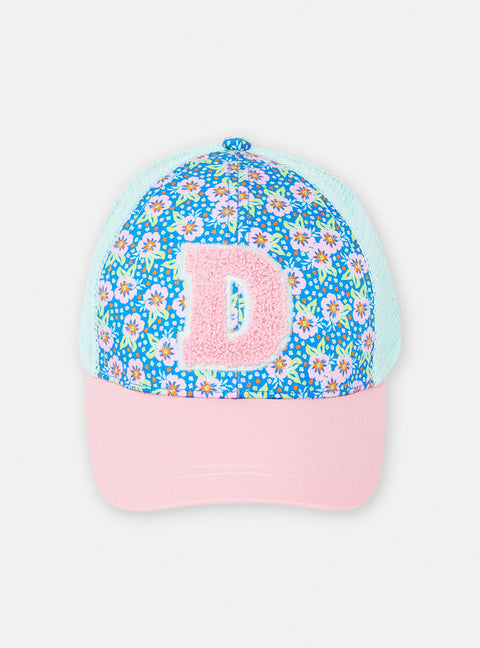 Pink Floral Print Cotton Baseball Cap